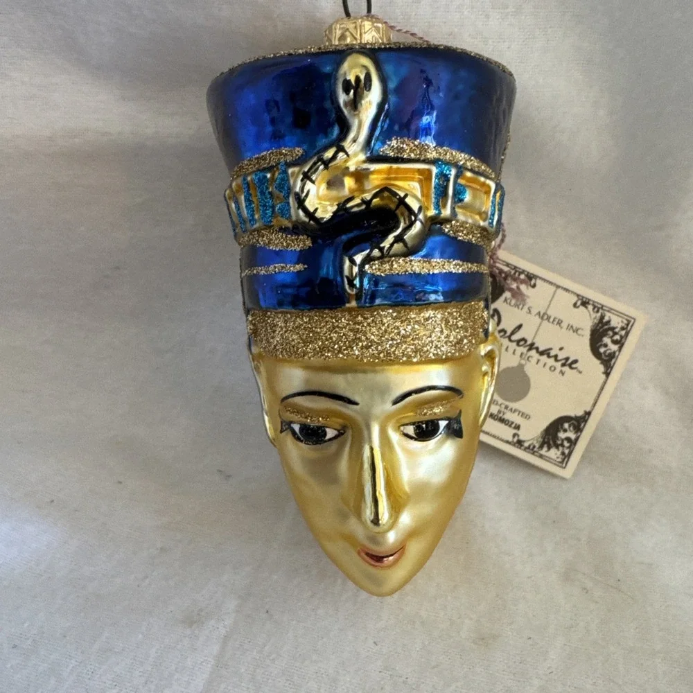 Polonaise Ornament NEFERTITI Glass Egypt Egyptian Komozja Kurt Adler‎